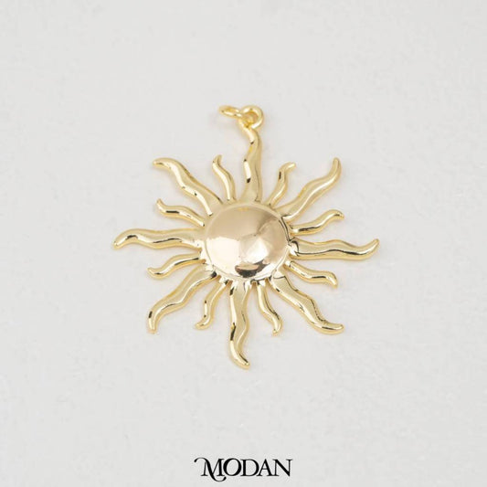 Plain Sunburst Pendant DIY Pendant Liontin Matahari Hypoallergenic Gold Filled