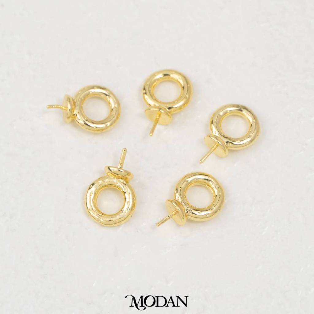 (5pcs) Round Beads Cap Pendant Bails for Beads And Pearls DIY Pengait Mutiara Manik Hypoallergenic Gold Filled