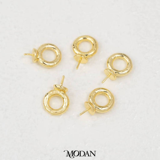 (5pcs) Round Beads Cap Pendant Bails for Beads And Pearls DIY Pengait Mutiara Manik Hypoallergenic Gold Filled