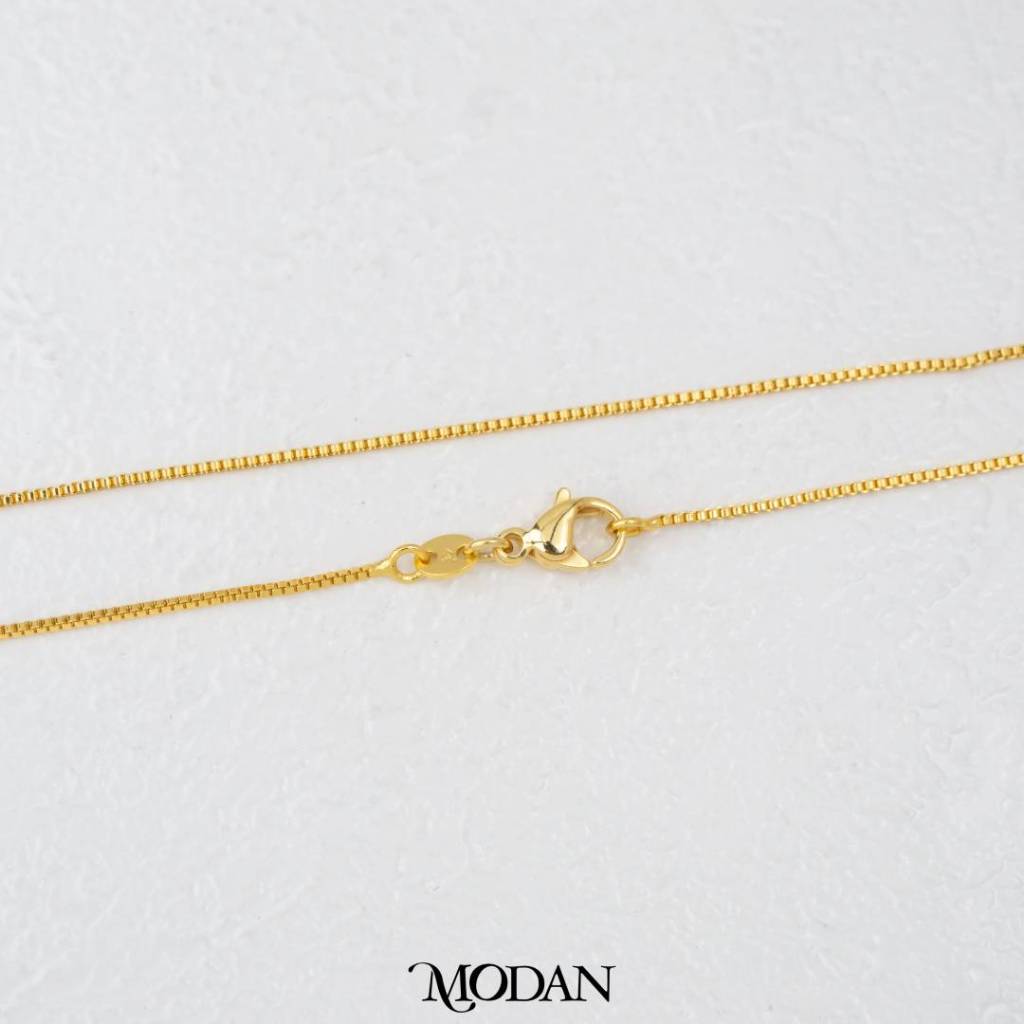 60cm Dainty Box Chain Daily Wear Necklace Rantai Kalung Hypoallergenic Gold Filled