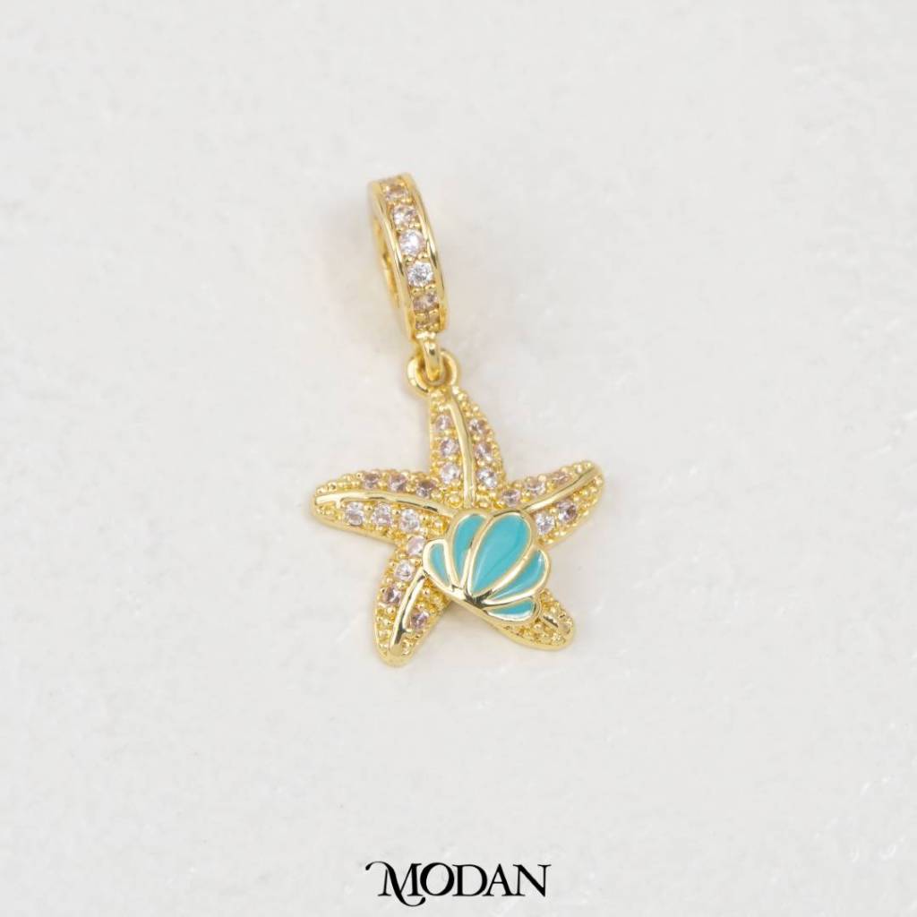 Blue Clam Pearl Starfish Pendant DIY Pendant Liontin Kerang Bintang Laut Hypoallergenic Gold Filled