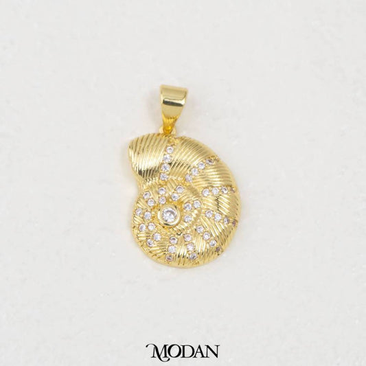Micro Paved Spiral Seashell DIY Pendant Liontin Kerang Spiral Hypoallergenic Gold Filled