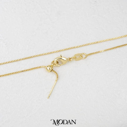52cm Dainty Adjustable Box Chain Necklace Rantai Kalung Serut Hypoallergenic Gold Filled