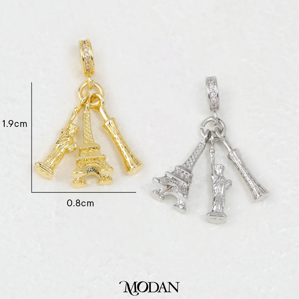 Iconic Landmark Town City DIY Pendant Liontin Bandul Kalung Menara Kota Hypoallergenic Gold Filled
