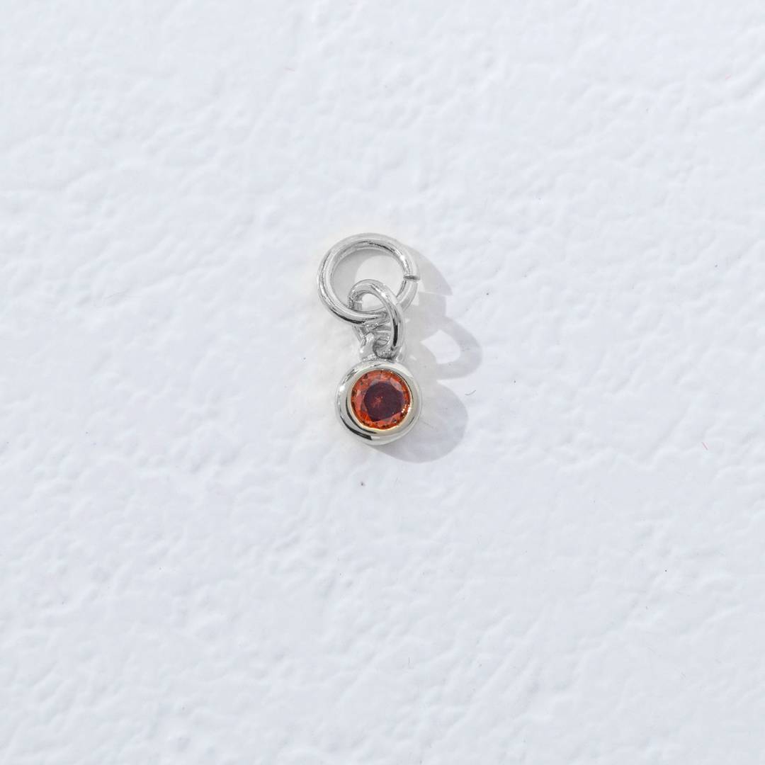 Mini Colorful Plain Round Birthstone Charm DIY Charm Liontin Kalung Bulat Polos Kecil Bulan Lahir Warna-Warni Hypoallergenic Gold Filled