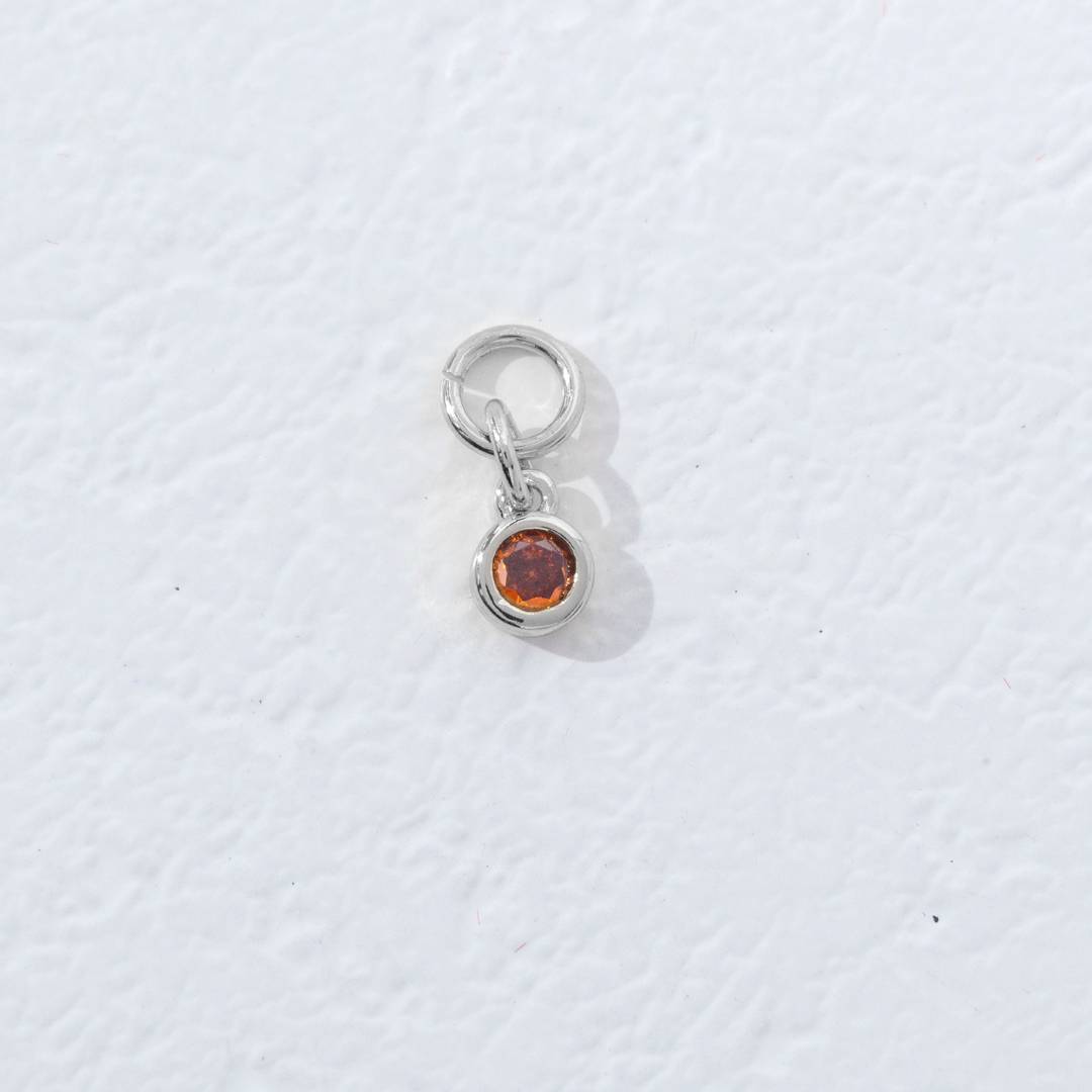 Mini Colorful Plain Round Birthstone Charm DIY Charm Liontin Kalung Bulat Polos Kecil Bulan Lahir Warna-Warni Hypoallergenic Gold Filled