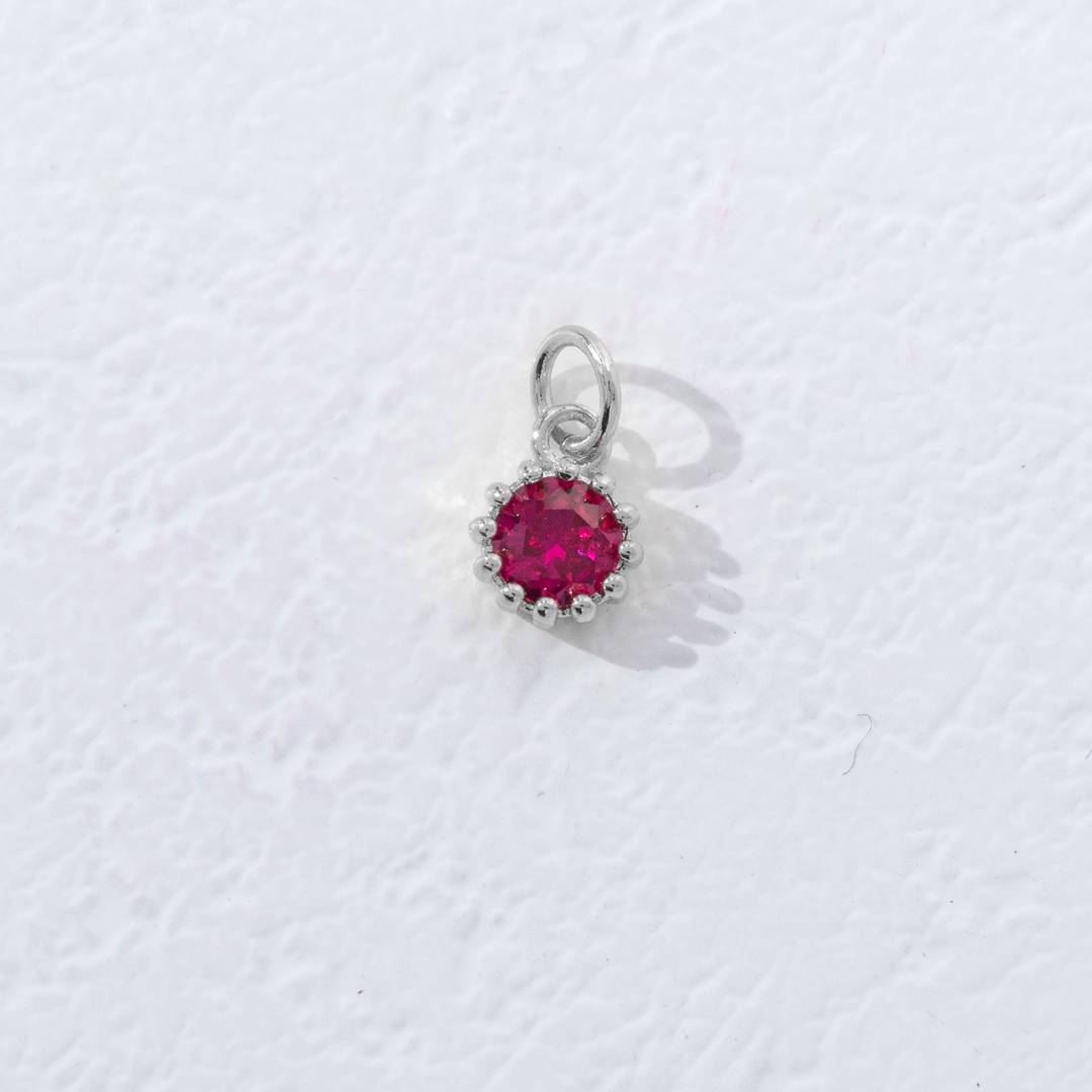 Mini Colorful Birthstone Charm DIY Charm Liontin Kalung Bulan Lahir Bulat 12 Sisi Hypoallergenic Gold Filled