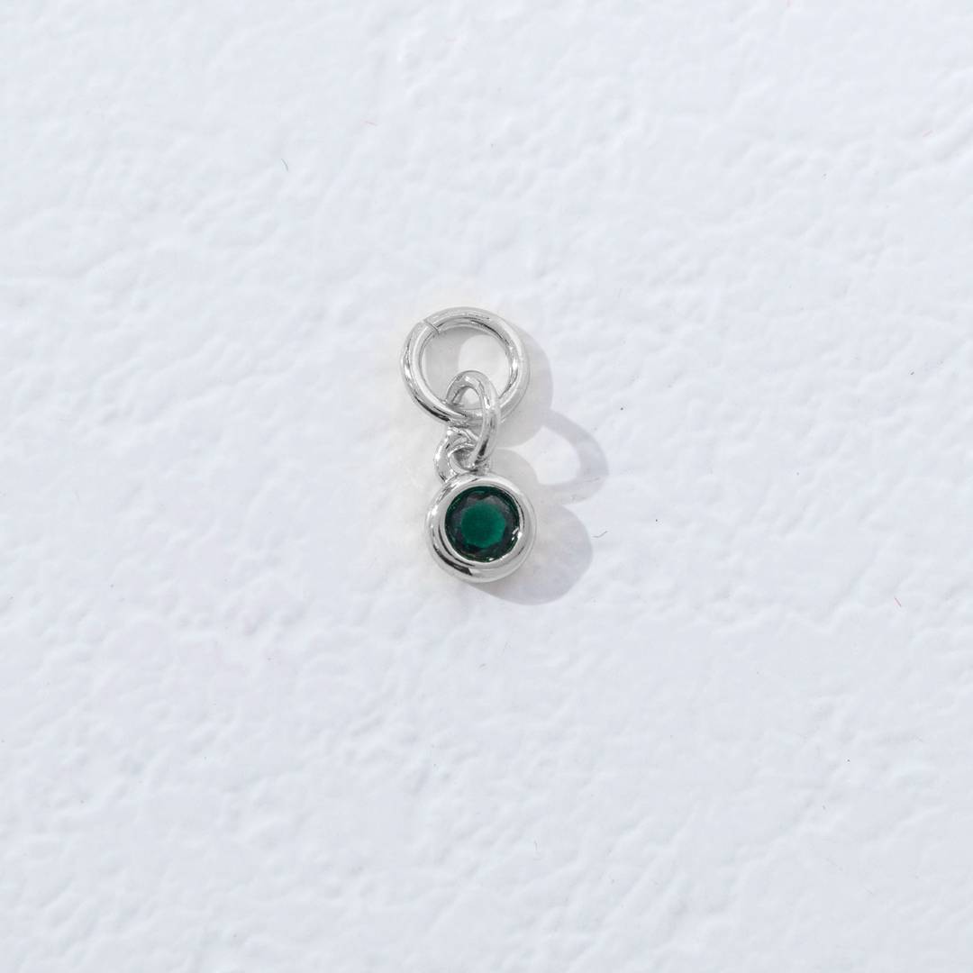 Mini Colorful Plain Round Birthstone Charm DIY Charm Liontin Kalung Bulat Polos Kecil Bulan Lahir Warna-Warni Hypoallergenic Gold Filled