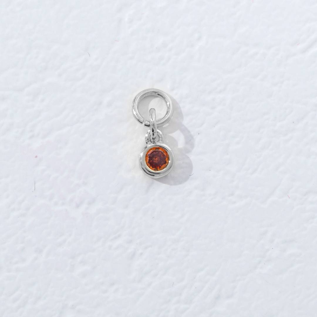 Mini Colorful Plain Round Birthstone Charm DIY Charm Liontin Kalung Bulat Polos Kecil Bulan Lahir Warna-Warni Hypoallergenic Gold Filled