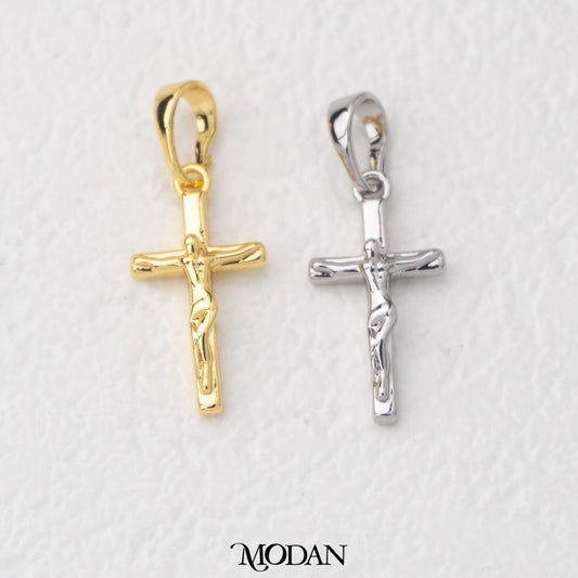 Golden Plain Religious Cross Liontin Kalung Salib Hypoallergenic Gold Filled