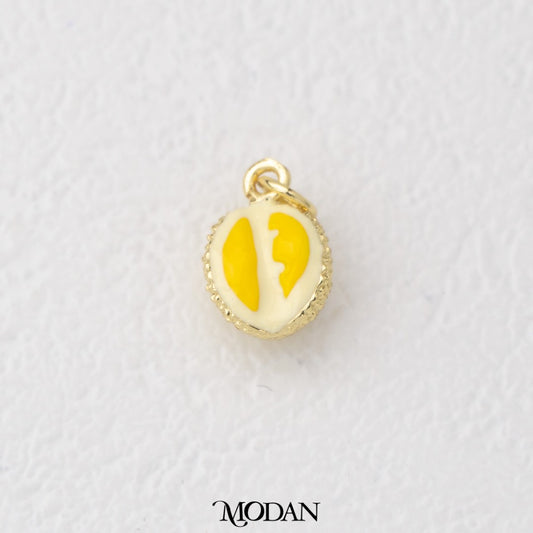 (13.7mm) Durian Tropical Fruit Enamel DIY Charm Liontin Buah Durian Hypoallergenic Gold Filled