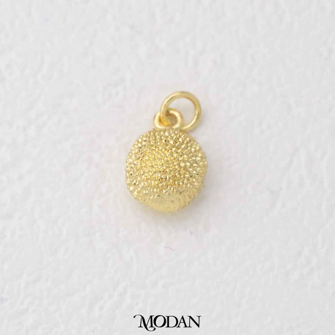 (13.7mm) Durian Tropical Fruit Enamel DIY Charm Liontin Buah Durian Hypoallergenic Gold Filled