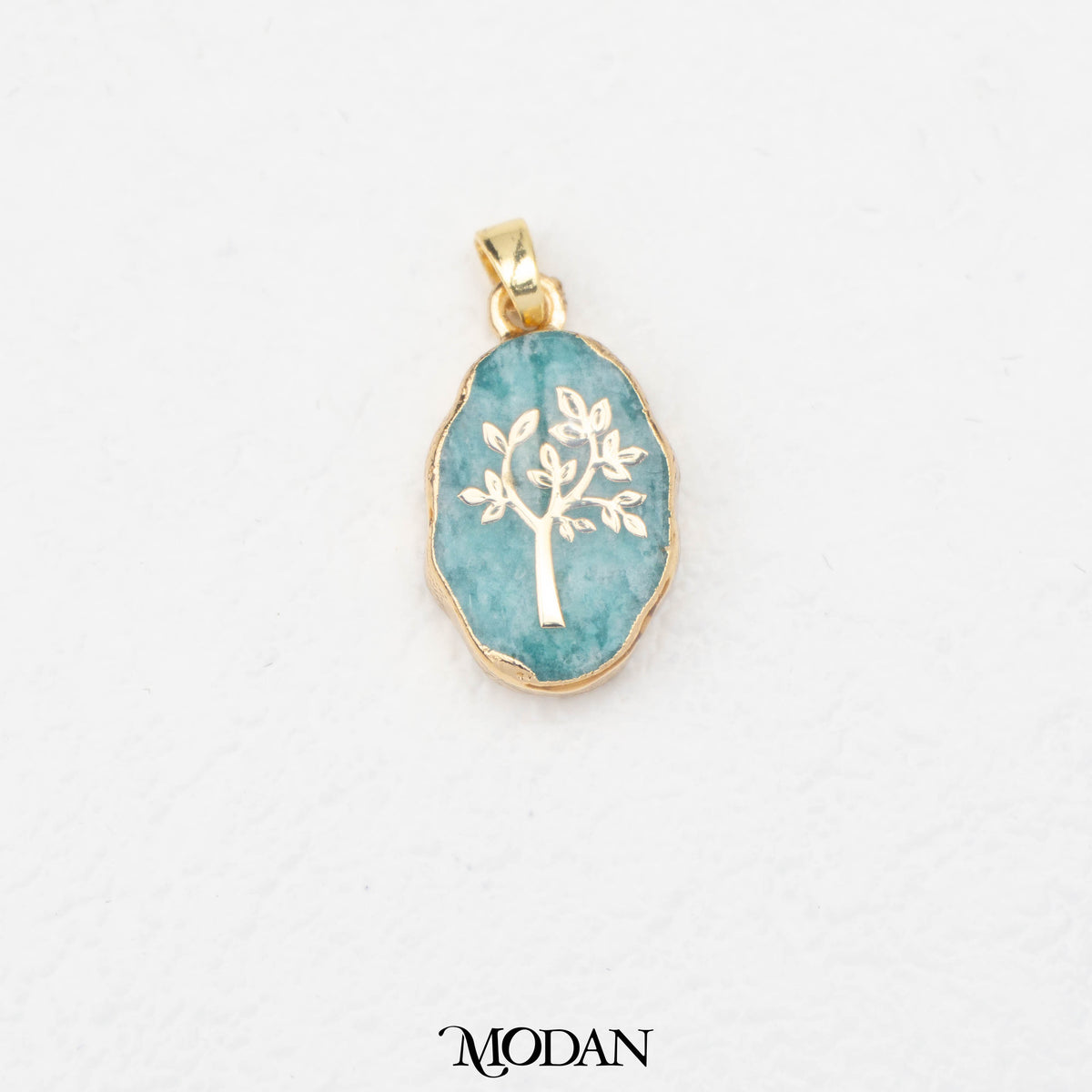 Natural Gemstones Amazonite Pendant DIY Pendant Liontin Batuan Alam Amazonite Hypoallergenic Gold Filled
