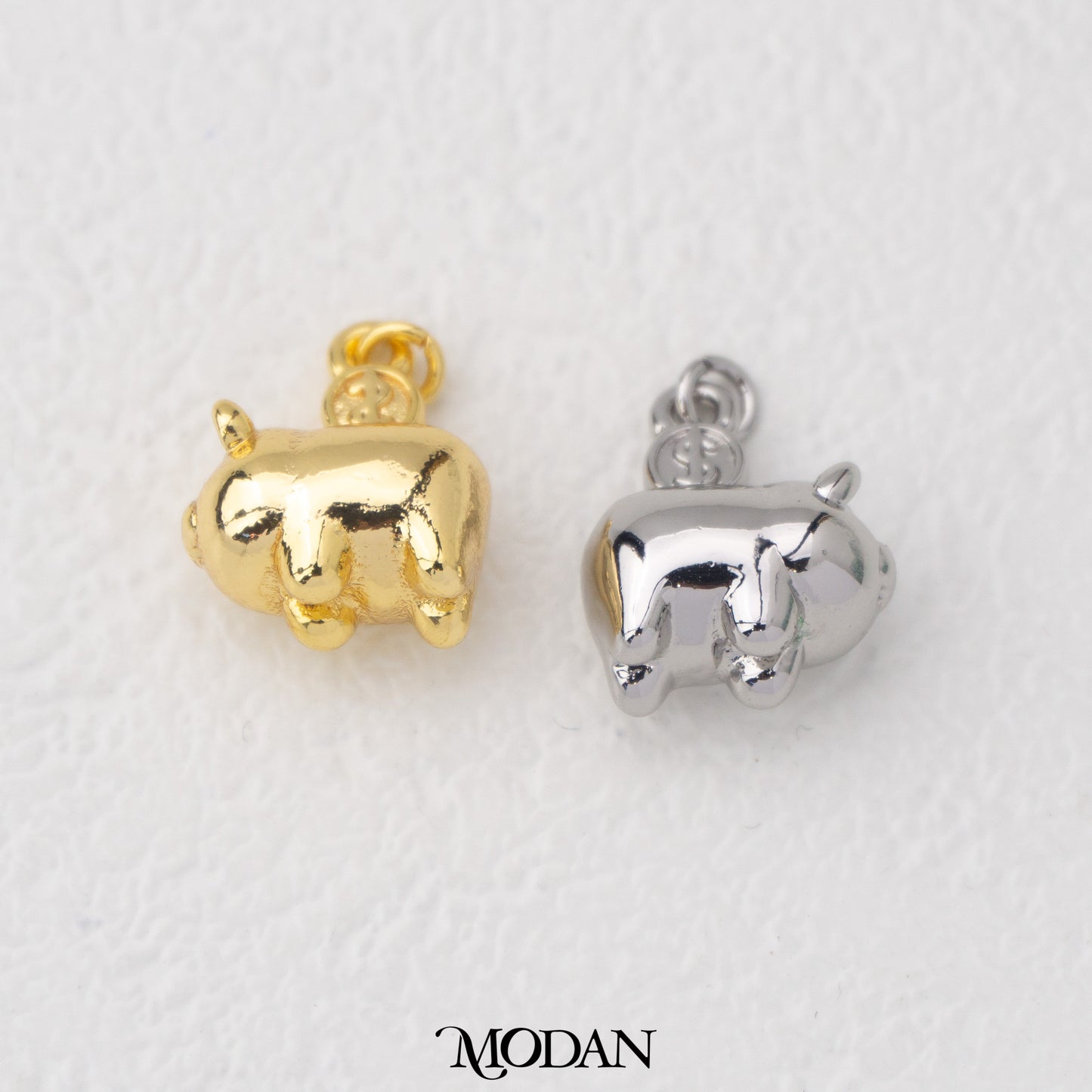Cute 3D Piggiy Bank Pendant Liontion Celengan Babi 3D Hypoallergenic Gold Filled