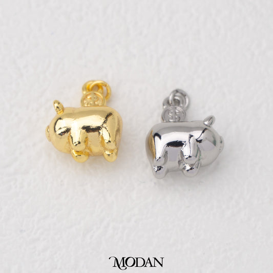 Cute 3D Piggiy Bank Pendant Liontion Celengan Babi 3D Hypoallergenic Gold Filled