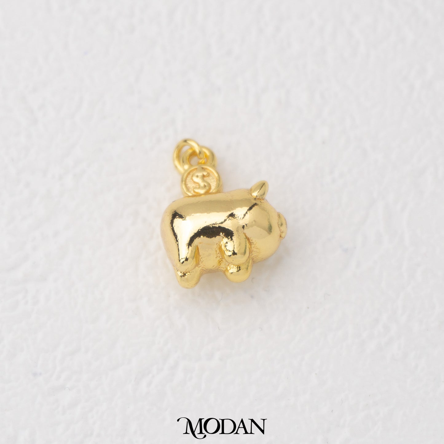 Cute 3D Piggiy Bank Pendant Liontion Celengan Babi 3D Hypoallergenic Gold Filled