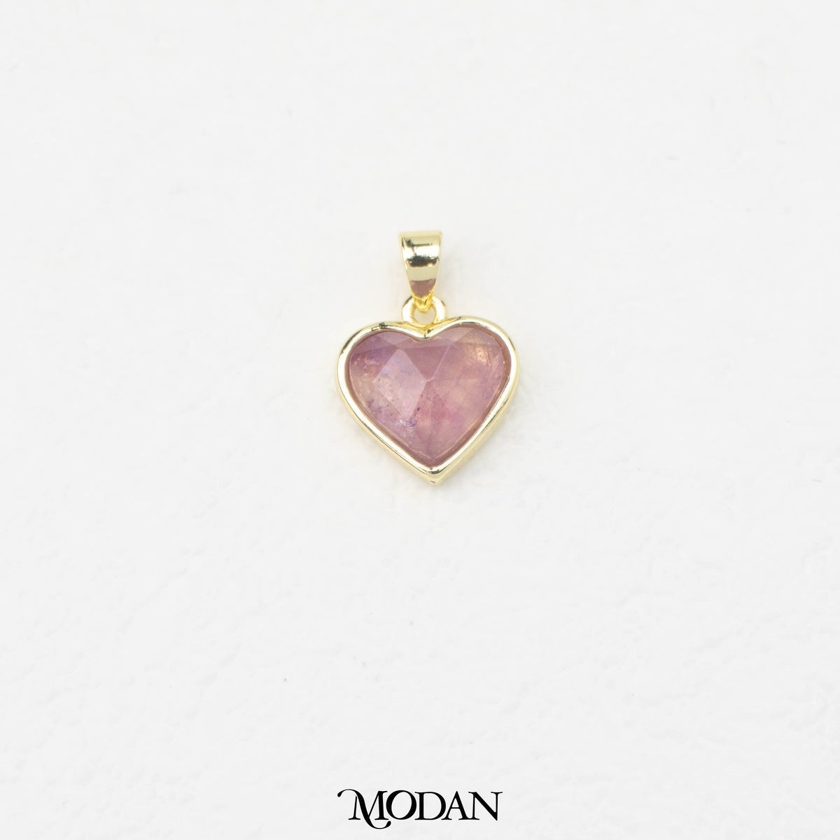 Natural Gemstones Amethyst And Blue Lapiz Heart Pendant DIY Pendant Liontin Batuan Alam Hati Love Hypoallergenic Gold Filled