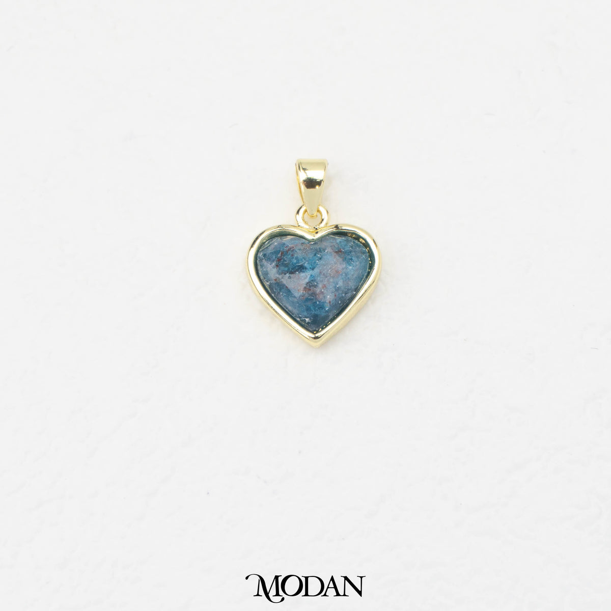 Natural Gemstones Amethyst And Blue Lapiz Heart Pendant DIY Pendant Liontin Batuan Alam Hati Love Hypoallergenic Gold Filled