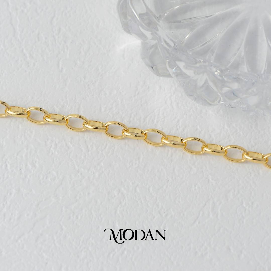 Oval Link Chain Unfinished DIY Chain Rantai Kalung Gelang Meteran Hypoallergenic Gold Filled