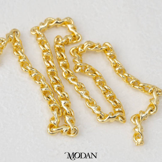 Geometric Anchor Chain Unfinished DIY Chain Rantai Kalung Gelang Meteran Hypoallergenic Gold Filled