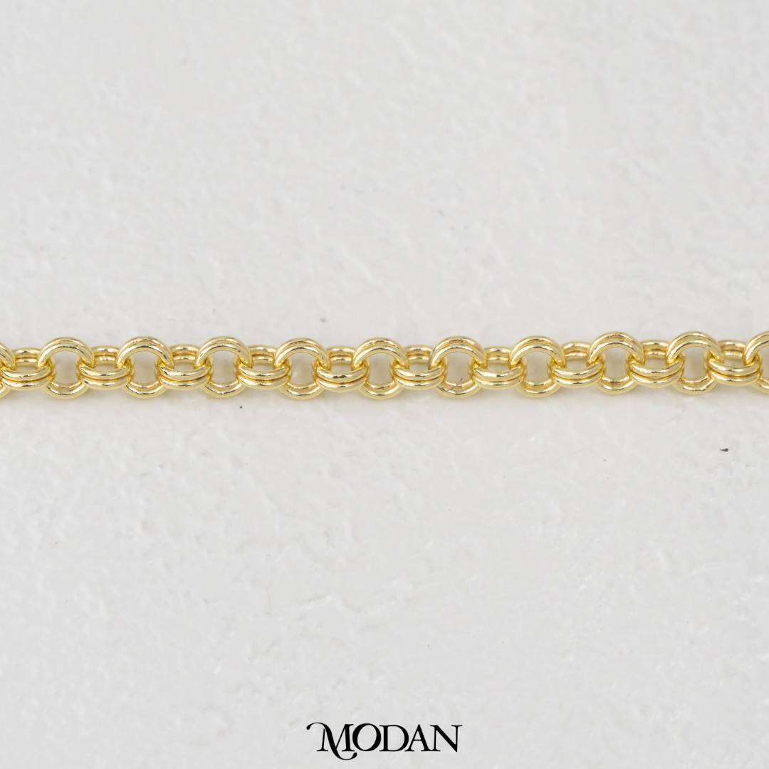 (1 meter) Two-Tier Stacked Round Rolo Chain Unfinished DIY Chain Rantai Kalung Gelang Meteran Hypoallergenic Gold Filled