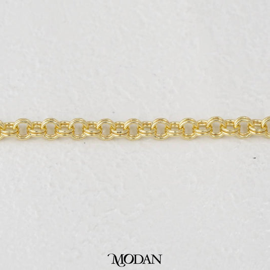 (1 meter) Two-Tier Stacked Round Rolo Chain Unfinished DIY Chain Rantai Kalung Gelang Meteran Hypoallergenic Gold Filled