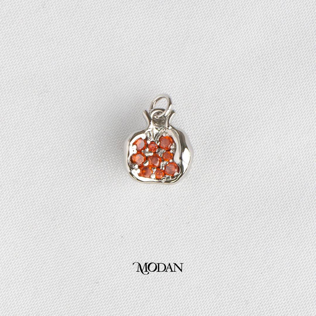 Red Pomegranate 3D Fruit DIY Charm Liontin Buah Delima Hypoallergenic Gold Filled