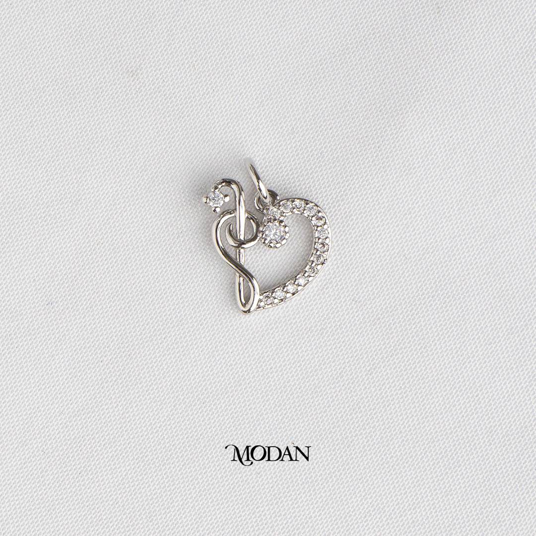 Musical Note Heart DIY Charm Liontin Musik Hypoallergenic Gold Plated