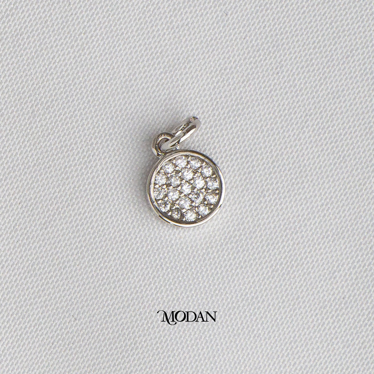 Tiny Micro Paved Circle DIY Charm Liontin Bulat Kecil Hypoallergenic Gold Plated