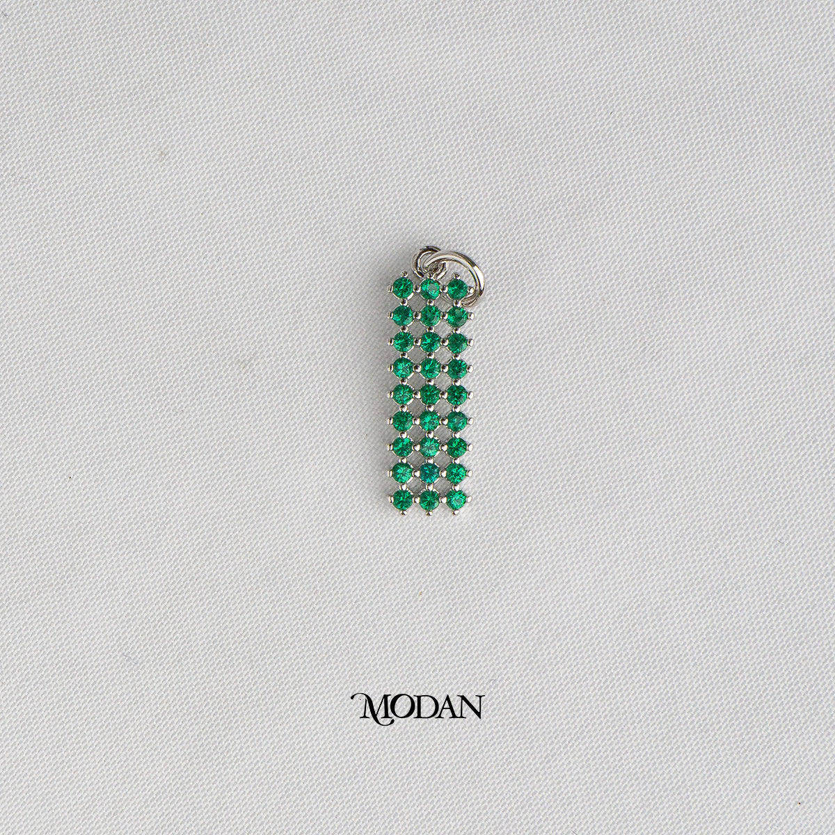 Clear, Green Geometric Rectangular Bar DIY Charm Liontin Persegi Panjang Hypoallergenic Gold Plated