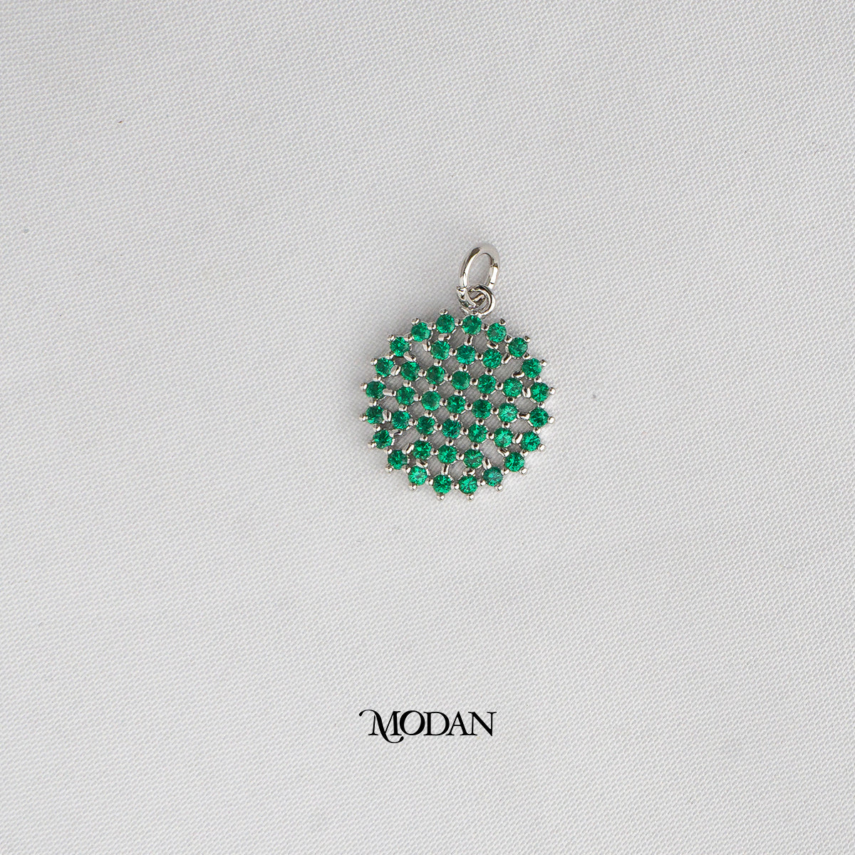 Clear, Green Geometric Circle Bar DIY Charm Liontin Lingkaran Berlian Pasir Hypoallergenic Gold Plated