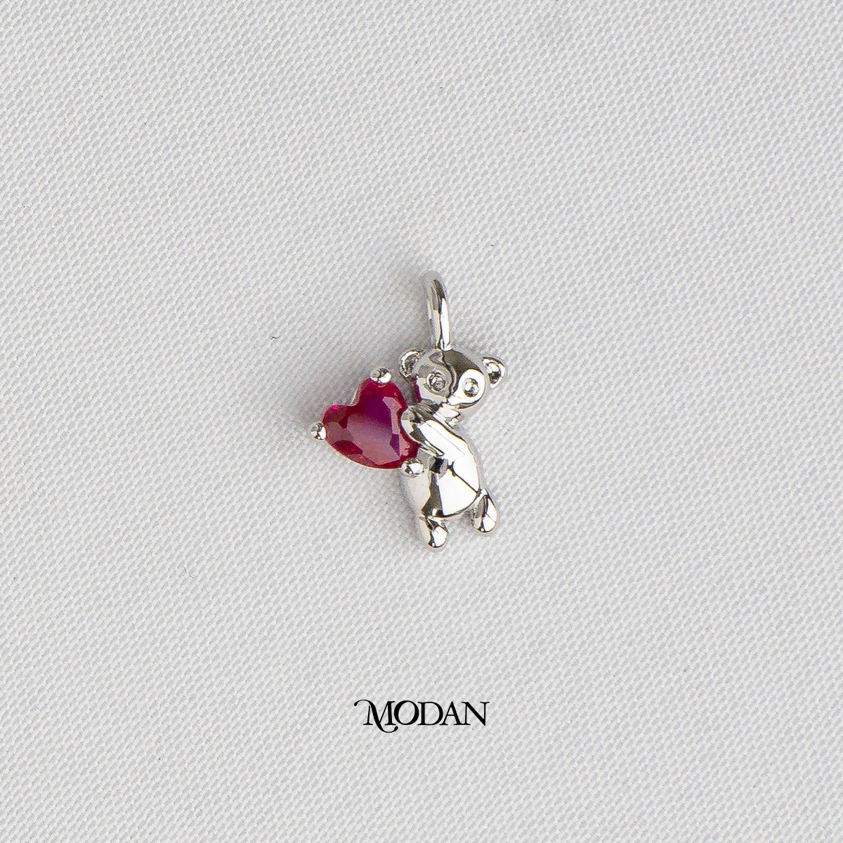 Fuchsia Heart Teddy Bear Animal DIY Charm Liontin Beruang Hypoallergenic Gold Plated
