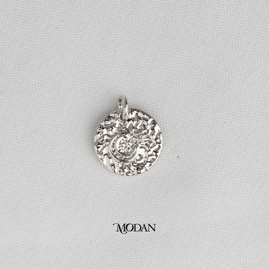 Round Celestial Moon and Star Irregular Hammered DIY Charm Liontin Bulan Bintang Hypoallergenic Gold Plated