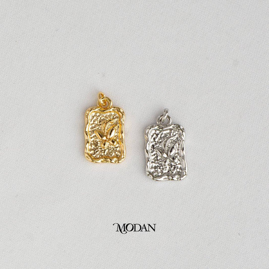 Embossed Butterfly Mariposa Tag Animal DIY Charm Liontin Kupu - Kupu Hypoallergenic Gold Filled