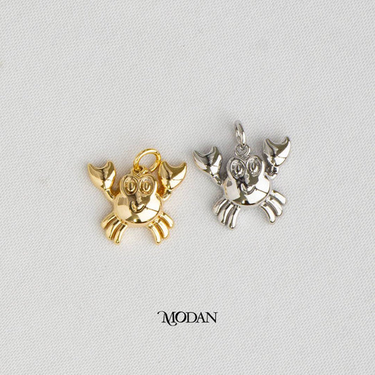 Crab 3D Ocean DIY Charm Liontin Kepiting Hypoallergenic Gold Plated