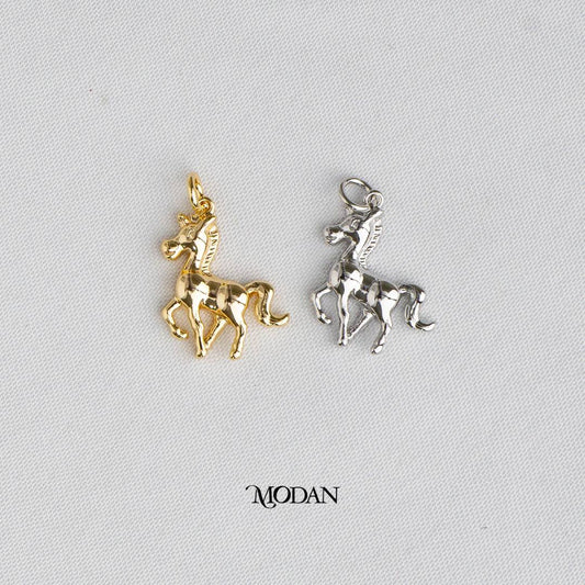 Horse 3D Animal DIY Charm Liontin Kuda Hypoallergenic Gold Plated