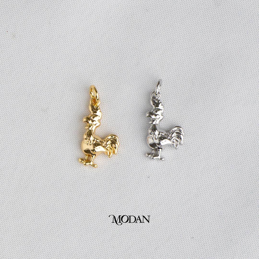 Chicken 3D Animal DIY Charm Liontin Ayam Hypoallergenic Gold Plated