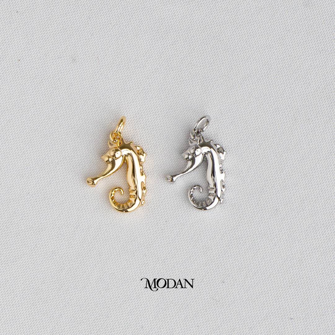 Seahorse 3D Ocean DIY Charm Liontin Kuda Laut Hypoallergenic Gold Plated