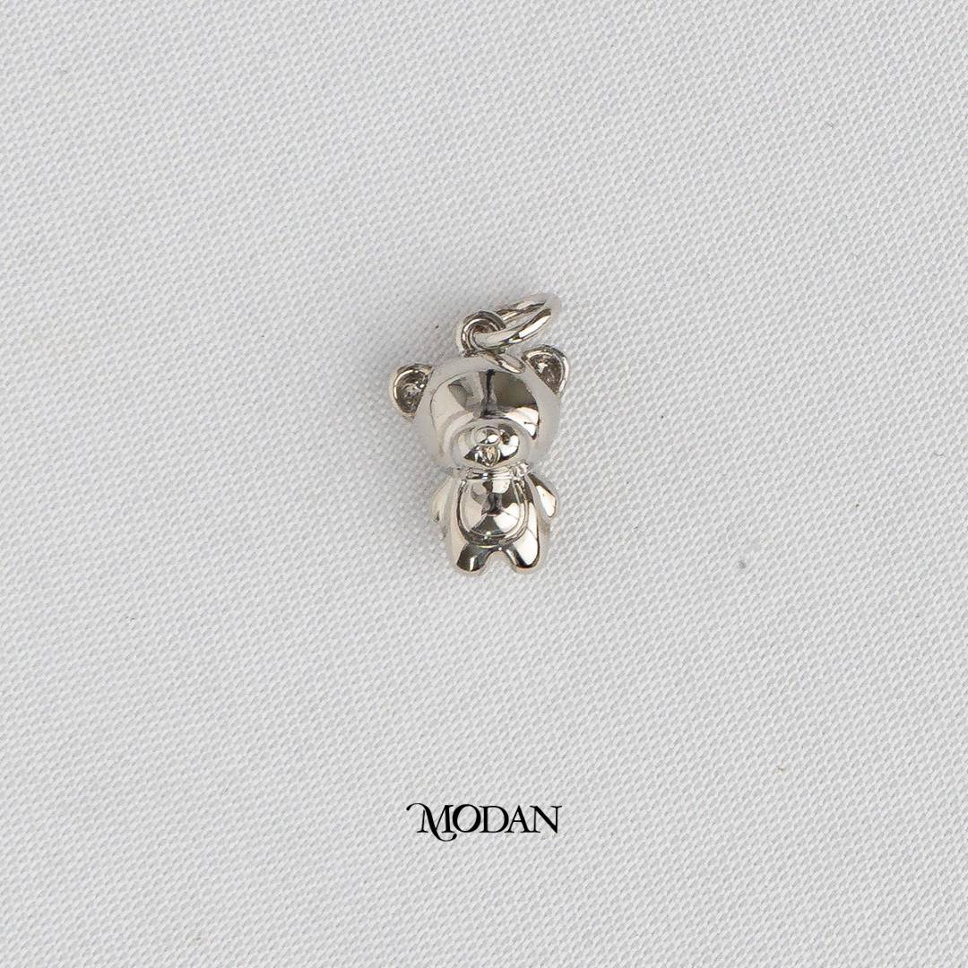 Teddy Bear 3D Animal DIY Charm Liontin Beruang Hypoallergenic Gold Plated
