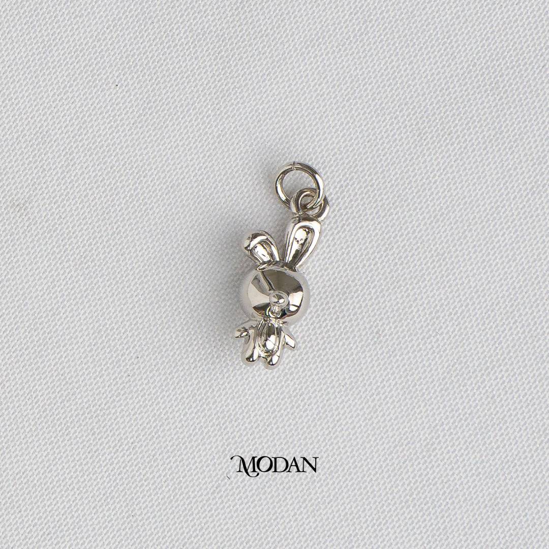 Bunny Rabbit 3D Animal DIY Charm Liontin Kelinci Hypoallergenic Gold Plated
