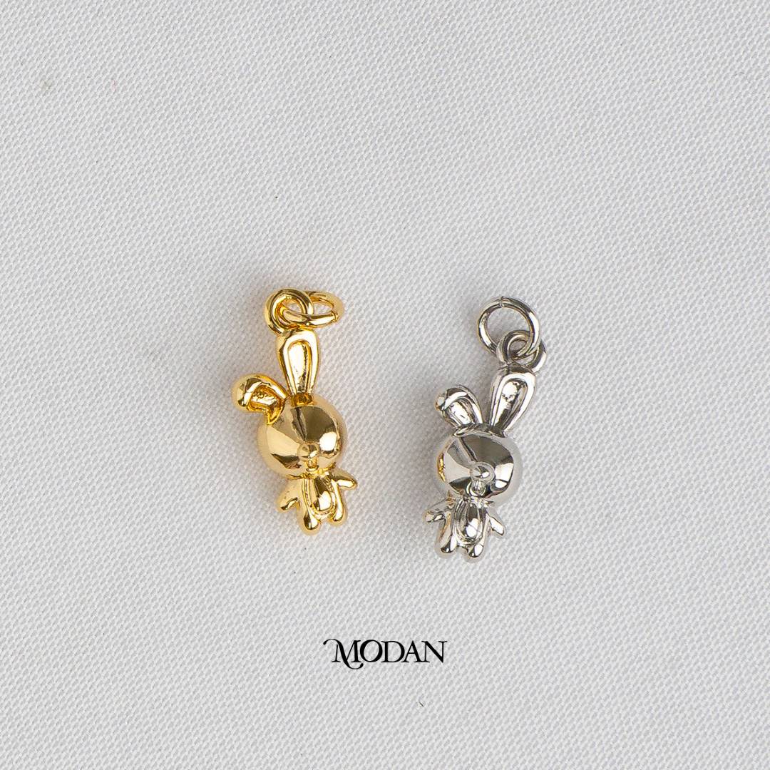 Bunny Rabbit 3D Animal DIY Charm Liontin Kelinci Hypoallergenic Gold Plated