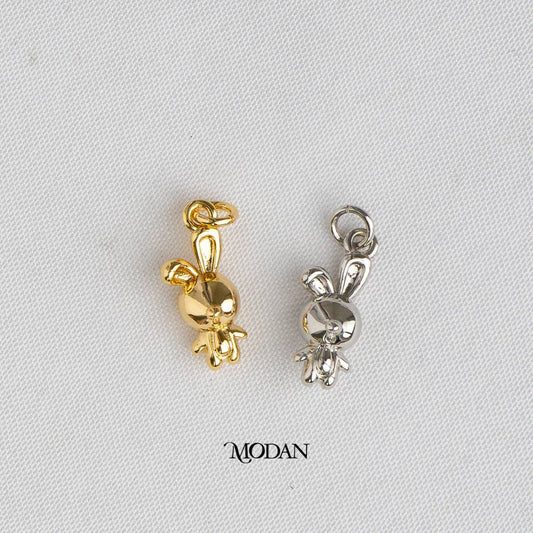Bunny Rabbit 3D Animal DIY Charm Liontin Kelinci Hypoallergenic Gold Plated