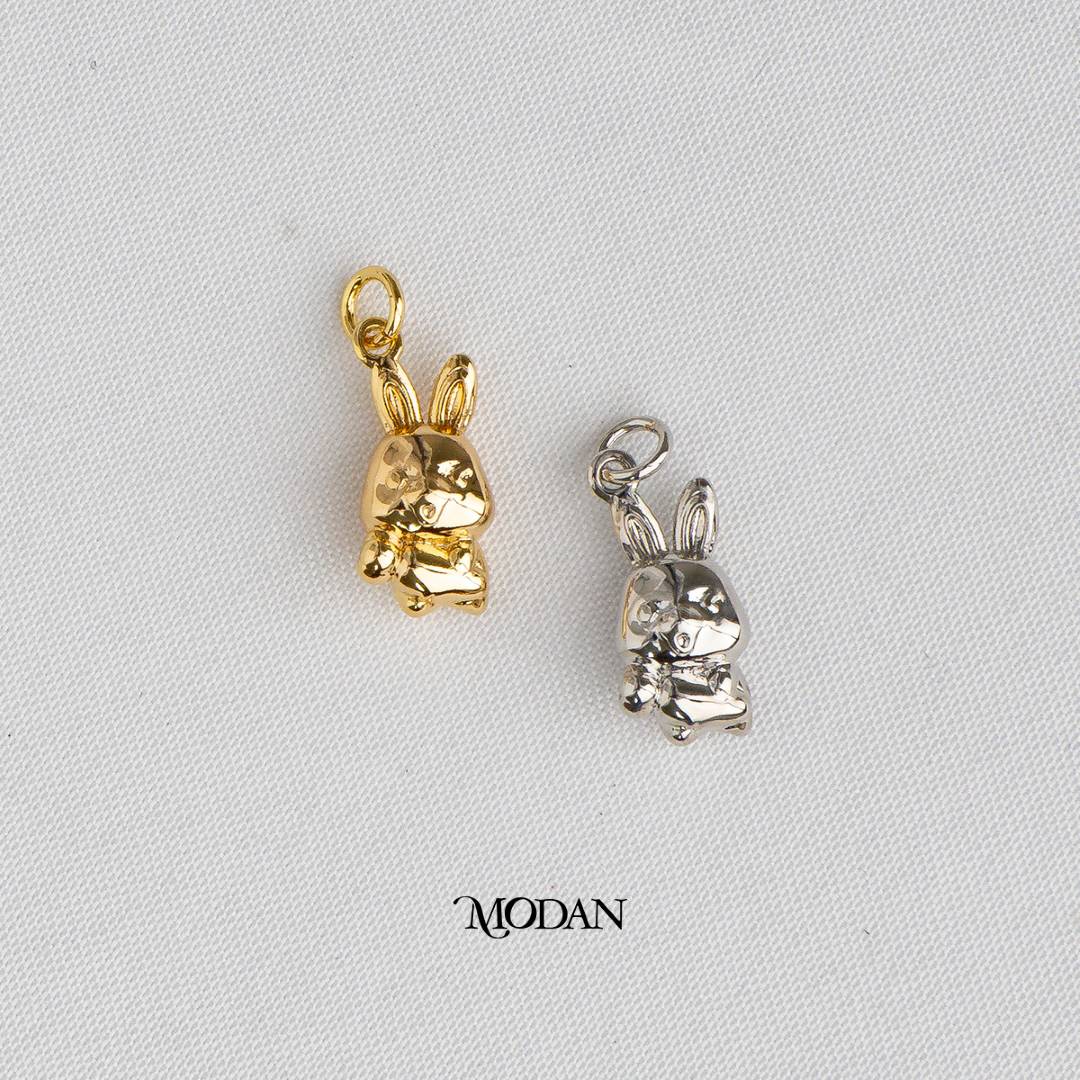 Bunny Carrot Rabbit Animal DIY Charm Liontin Kelinci Hypoallergenic Gold Plated