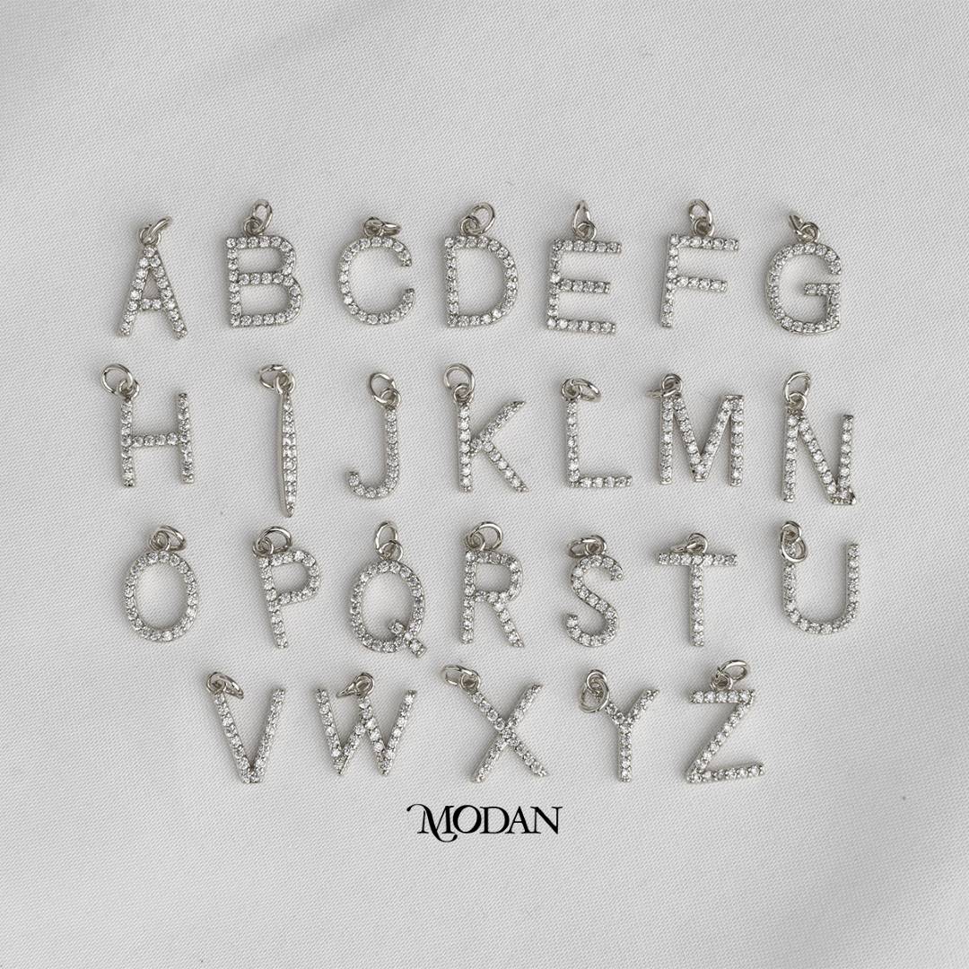 Initial Uppercase Alphabet DIY Charm Liontin Huruf Hypoallergenic Gold Plated
