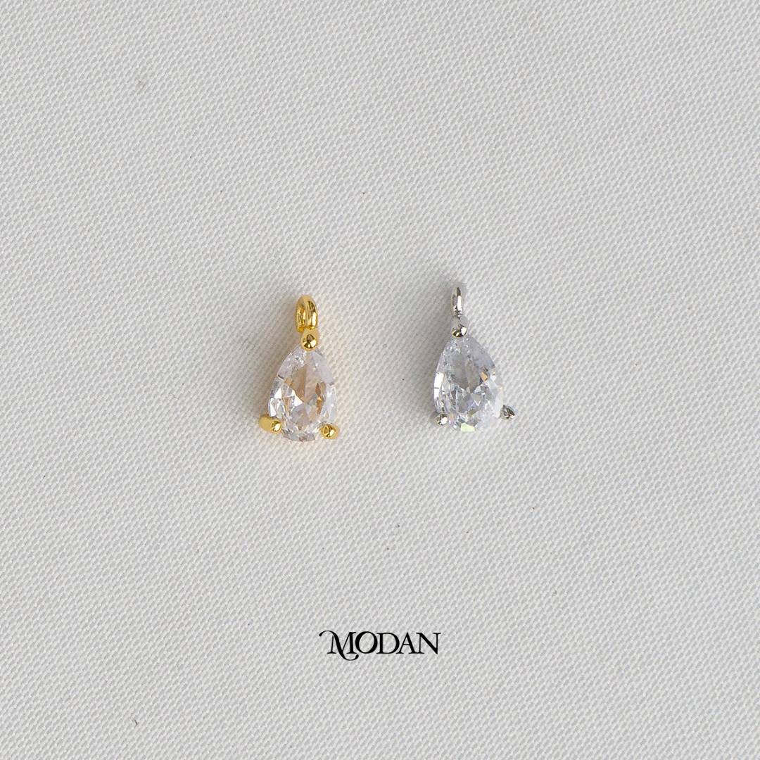 Teardrop Pear Cut DIY Charm Liontin Tetes Air Mata Kecil Hypoallergenic Gold Filled