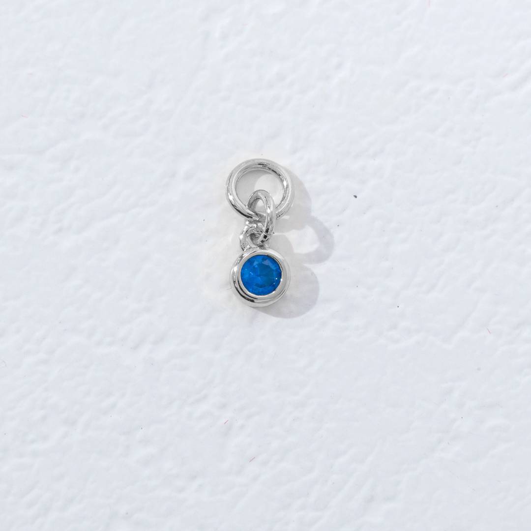 Mini Colorful Plain Round Birthstone Charm DIY Charm Liontin Kalung Bulat Polos Kecil Bulan Lahir Warna-Warni Hypoallergenic Gold Filled