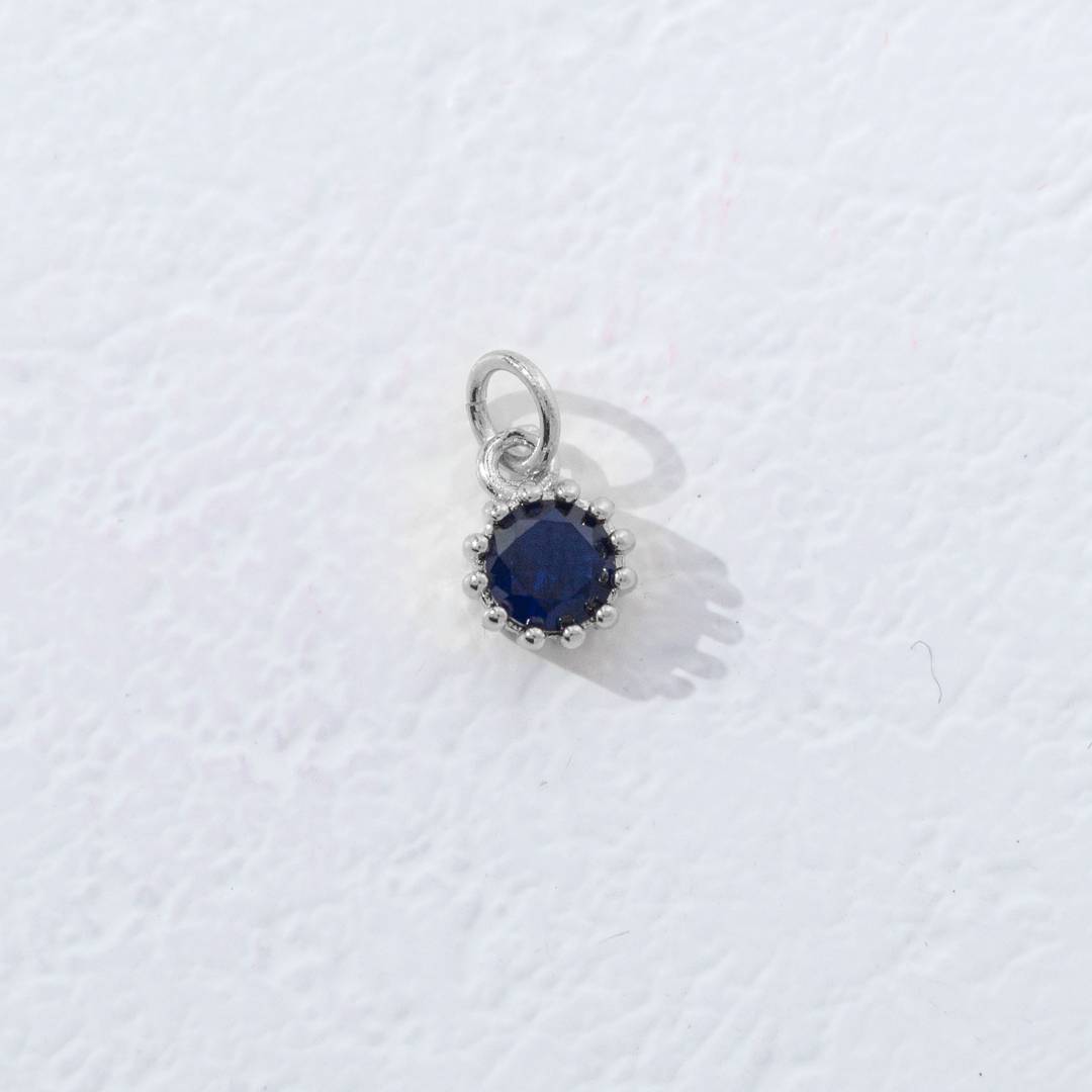 Mini Colorful Birthstone Charm DIY Charm Liontin Kalung Bulan Lahir Bulat 12 Sisi Hypoallergenic Gold Filled