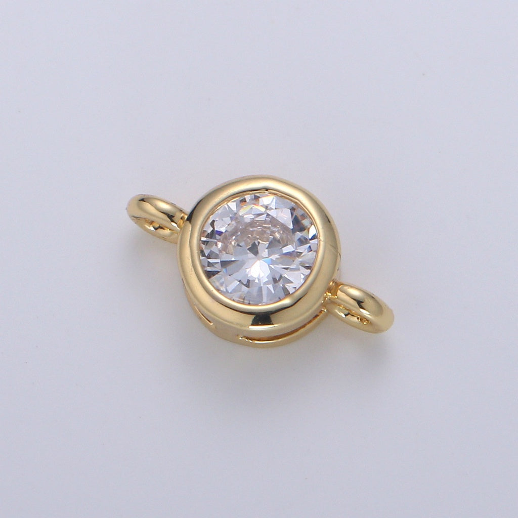 Minimalist Round Circle Bezel Cut DIY Connector Liontin Konektor Bulat Hypoallergenic Gold Filled