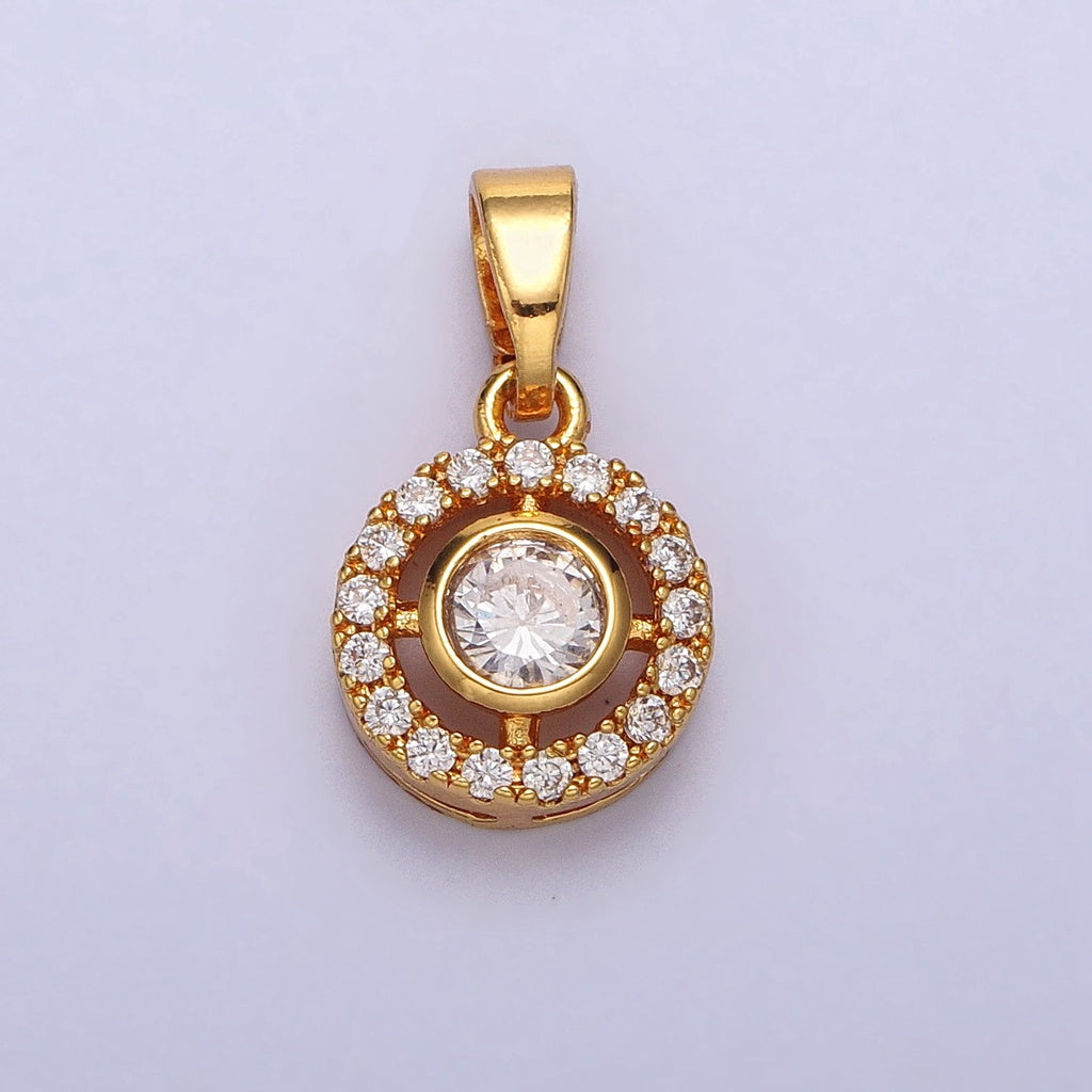 Bezel Sparkling Pendant DIY Pendant Liontin Pesta Mata Satu Hypoallergenic Gold Plated