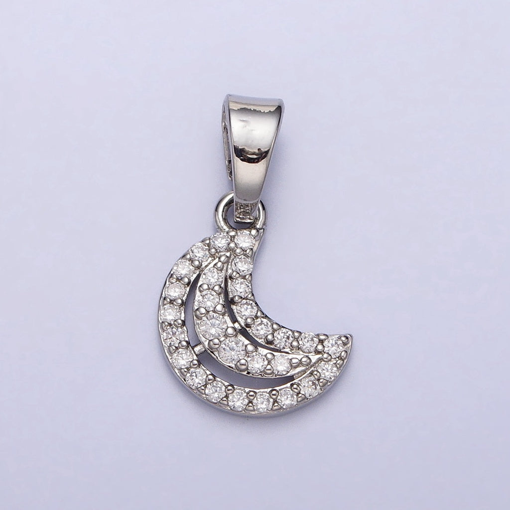 Micro Paved Celestial Moon DIY Pendant Liontin Bulan Hypoallergenic Gold Plated